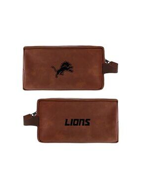 Faux Leather Toiletry Travel Bag with Handle Officially Licensed NFL Fan Gear